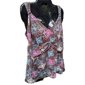 Womens Vintage Top L Babydoll Y2K Style Coquette Dainty Dark Cottagecore Cute